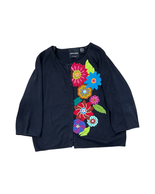 Cardigan By Michael Simon In Black, Size:Xl