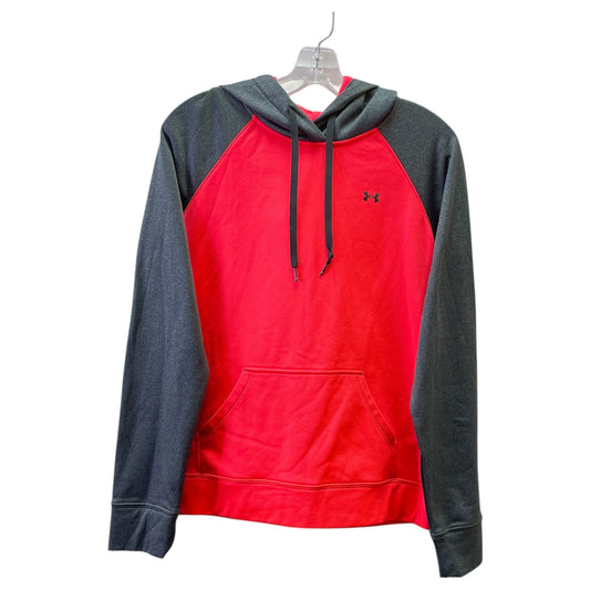 Athletic Sweatshirt Hoodie By Under Armour In Grey & Orange, Size:M