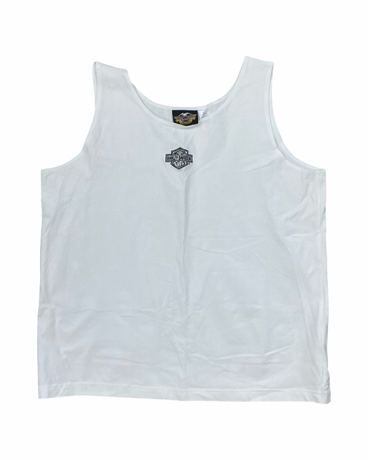 Top Sleeveless By Harley Davidson In White, Size:2X