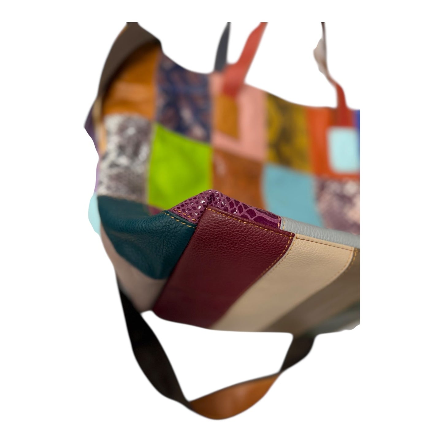 Handbag Leather By AMERI  In Multi, Size:Large