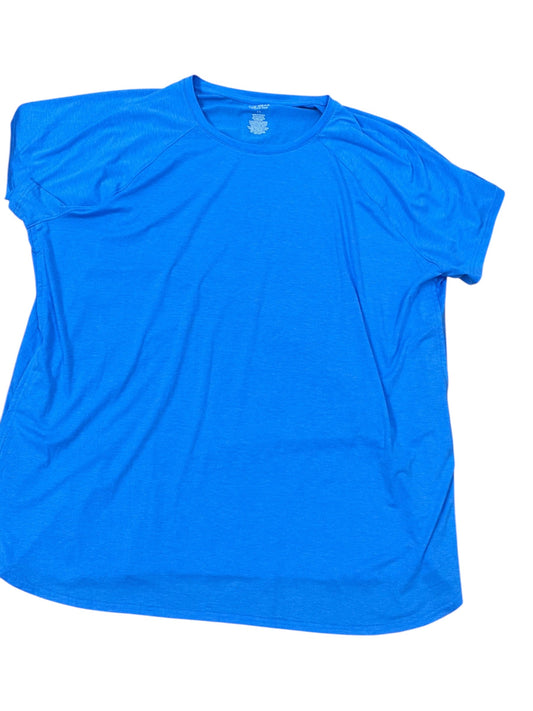 Athletic Top Ls Collar By Tek Gear In Blue, Size:3X