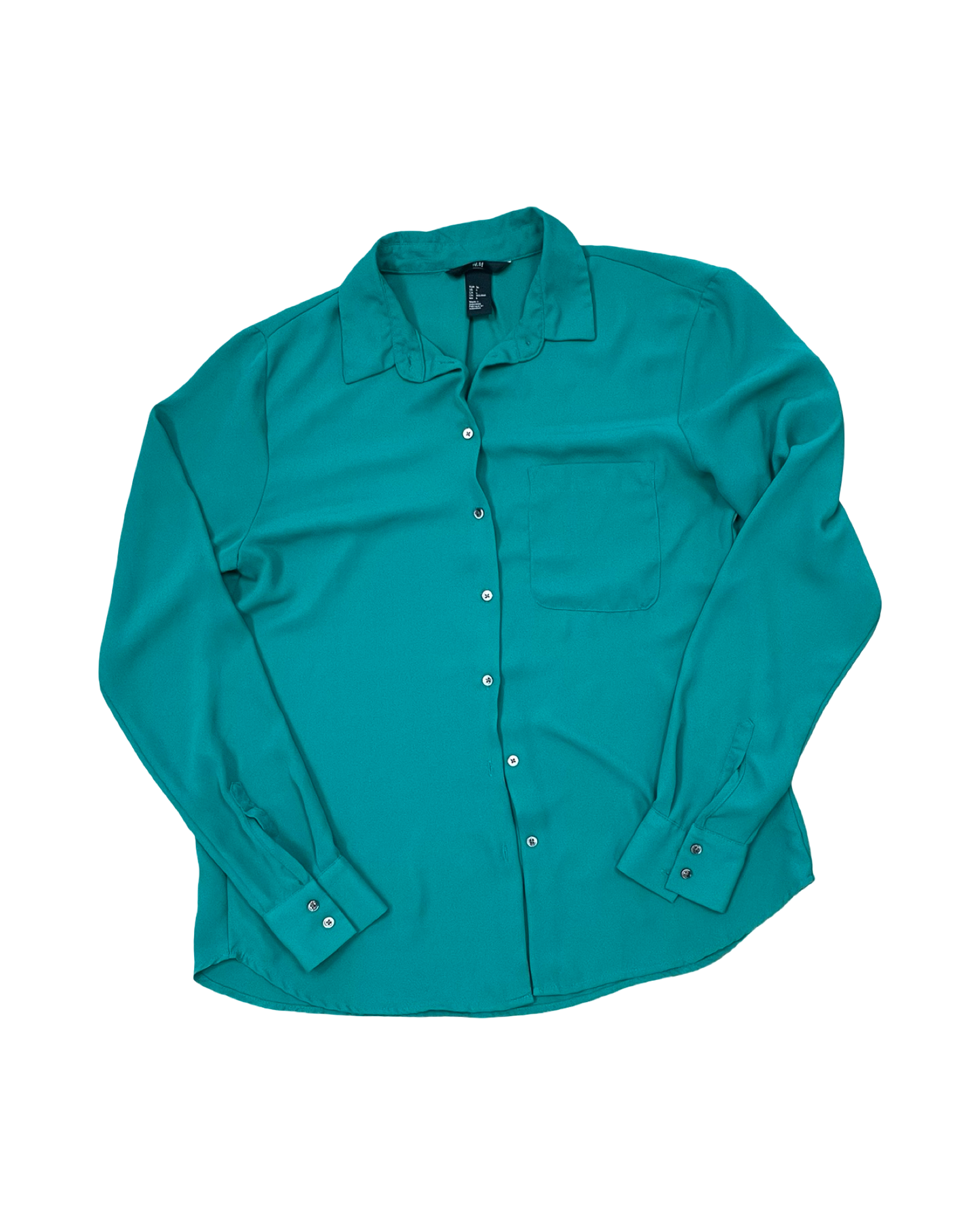 Blouse Ls By H&M In Green, Size:S