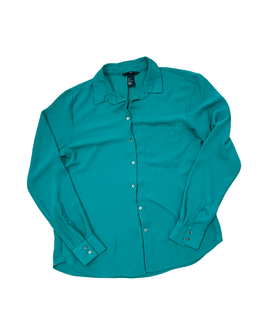 Blouse Ls By H&M In Green, Size:S