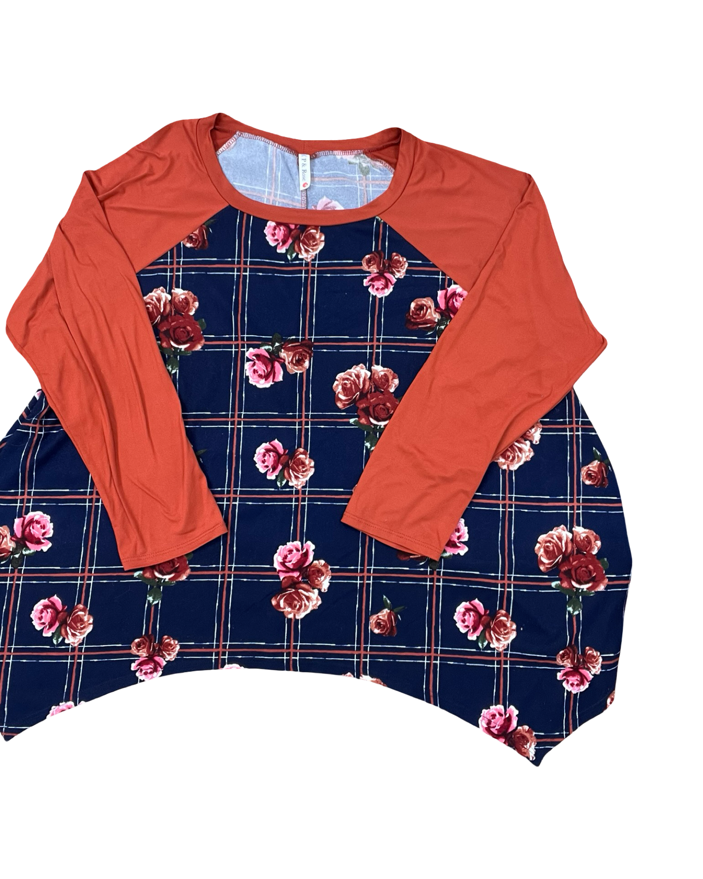 Top Ls By Clothes Mentor In Blue & Orange, Size:3X