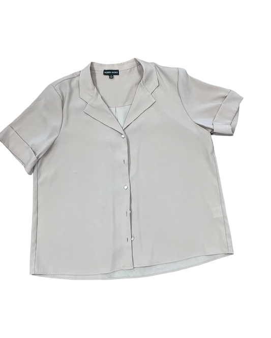 Blouse Ss By Clothes Mentor In Tan, Size:L