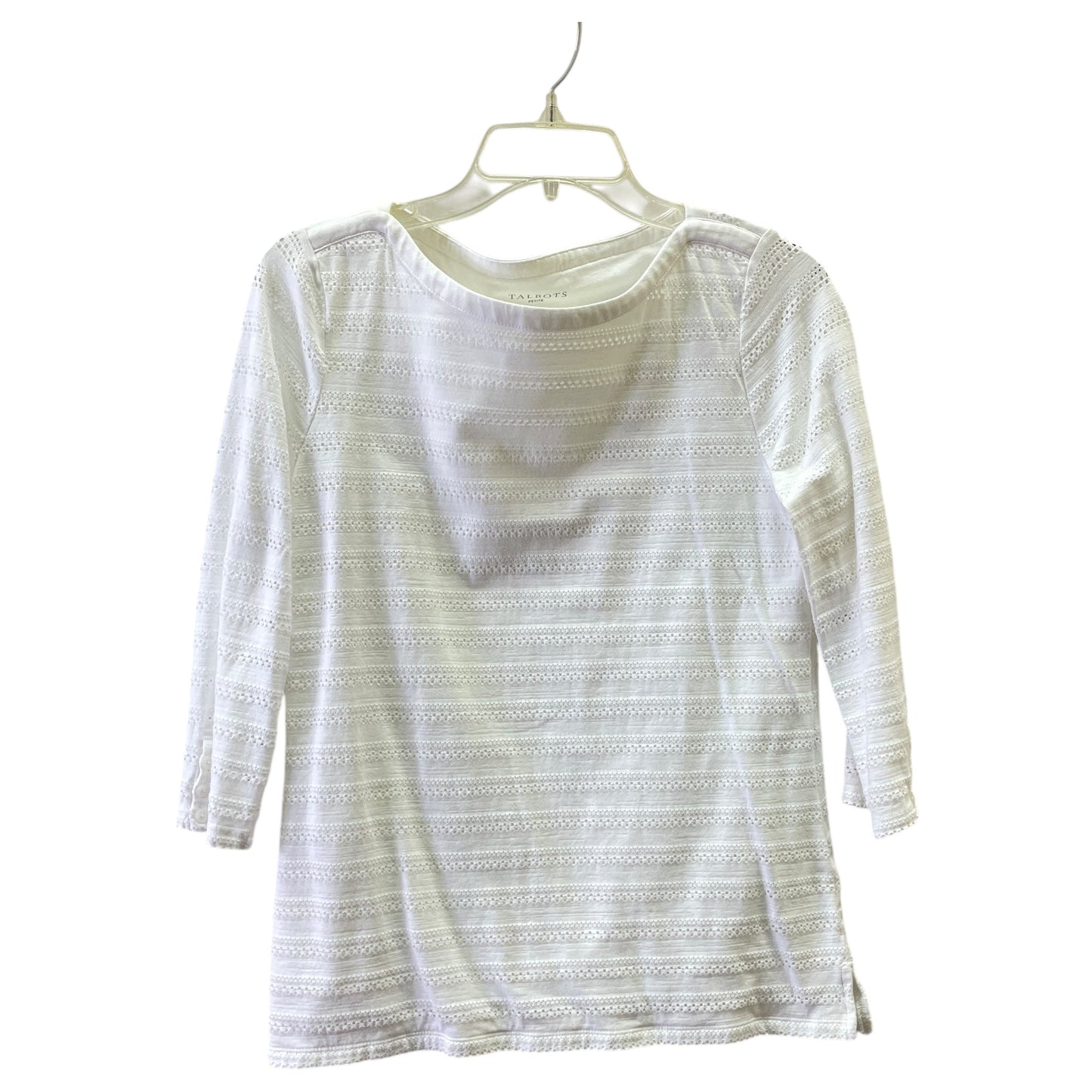 Top 3/4 Sleeve By Talbots In White, Size:Mp