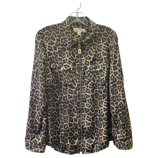 Blouse Ls By Michael By Michael Kors In Animal Print, Size:L