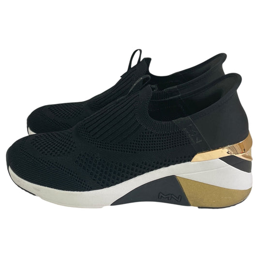 Shoes Sneakers Platform By Skechers In Black & Gold, Size:6.5