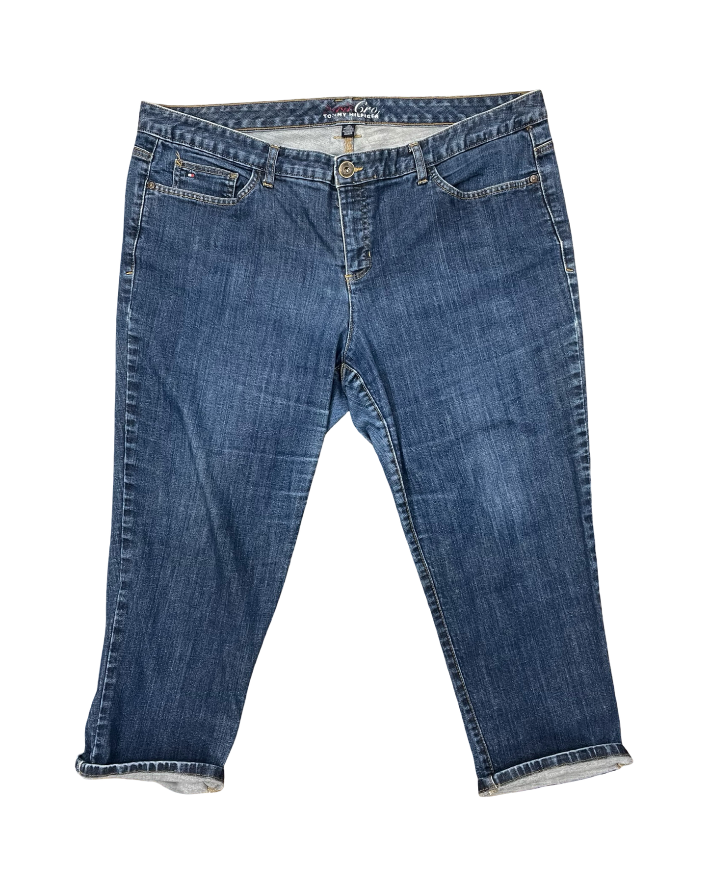 Jeans Cropped By Tommy Hilfiger In Blue Denim, Size:20