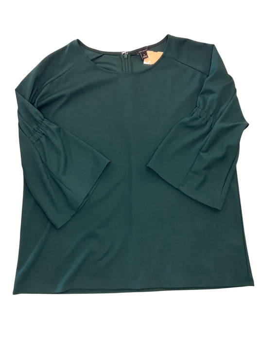 Blouse 3/4 Sleeve By Ann Taylor In Green, Size:Xl
