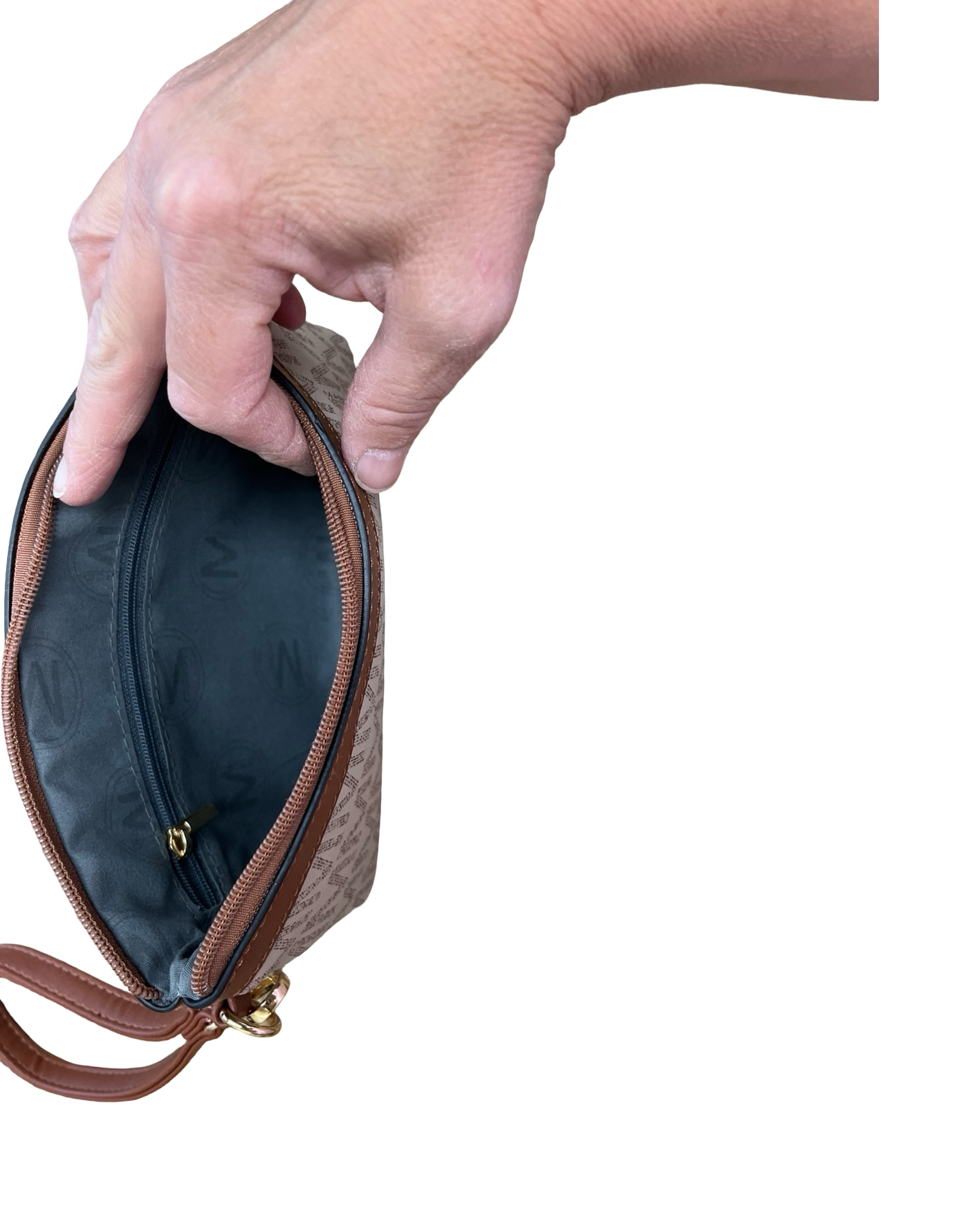 Wristlet By Clothes Mentor In Tan, Size:Small
