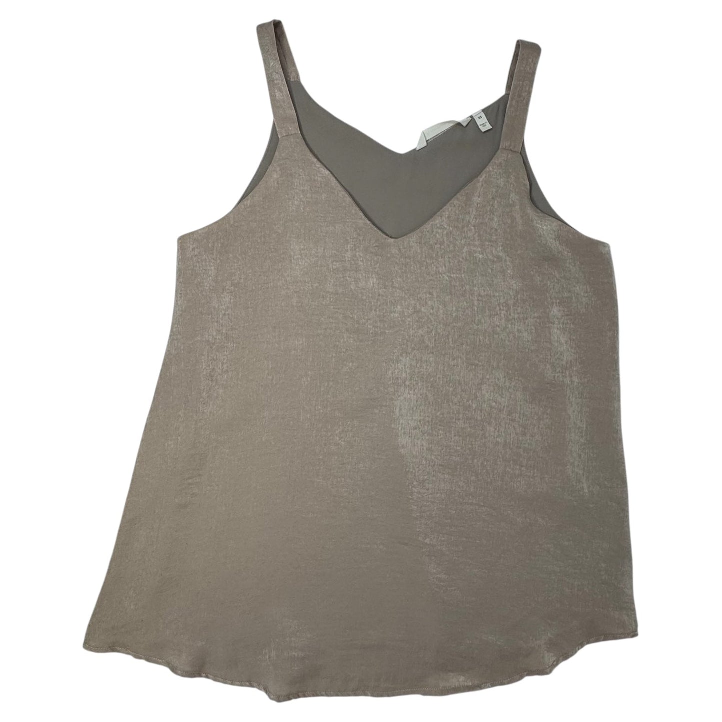 Chic and Easy Satin Tank Sleeveless By Soft Surroundings In Khaki, Size: Xs