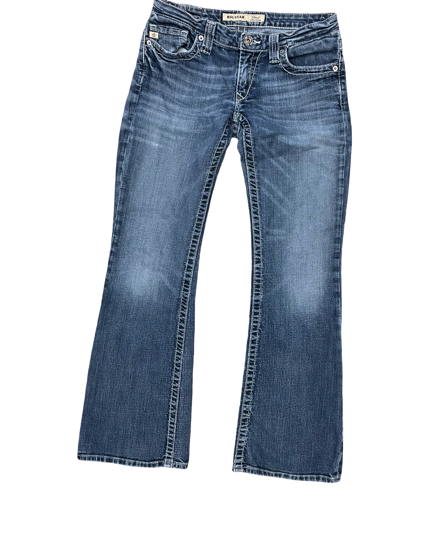 Jeans Boot Cut By Big Star In Blue Denim, Size:4