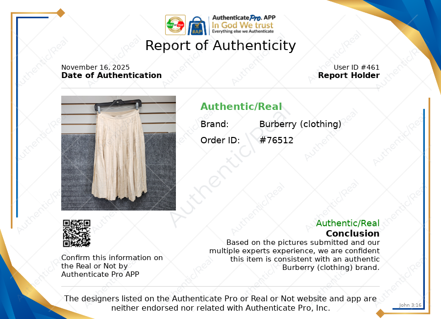 Skirt Luxury Designer By Burberry In Cream, Size: 2