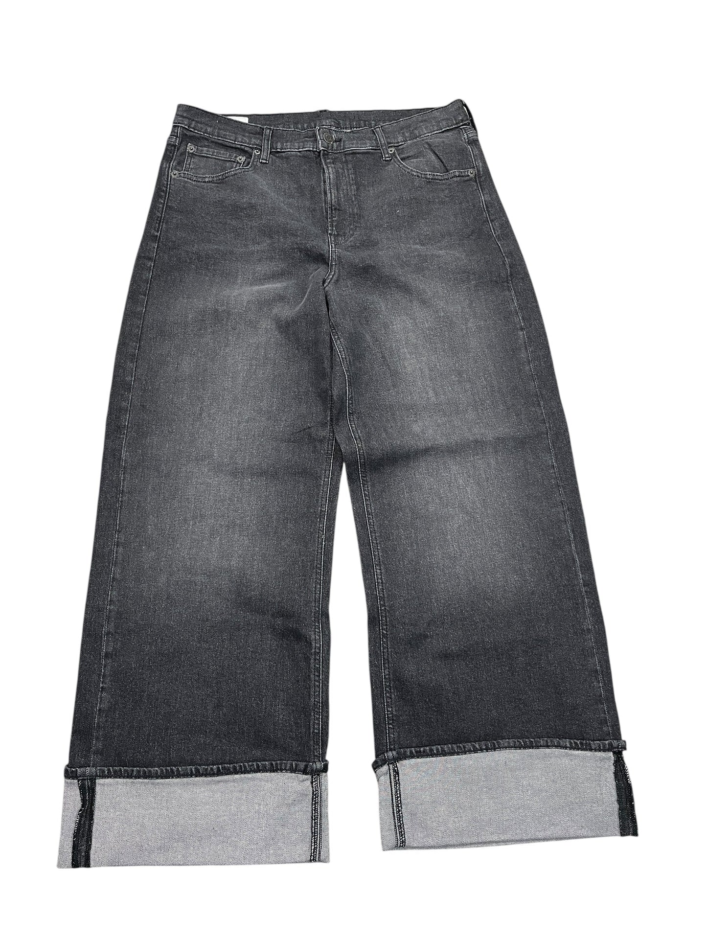 Jeans Wide Leg By Gap In black, Size:16