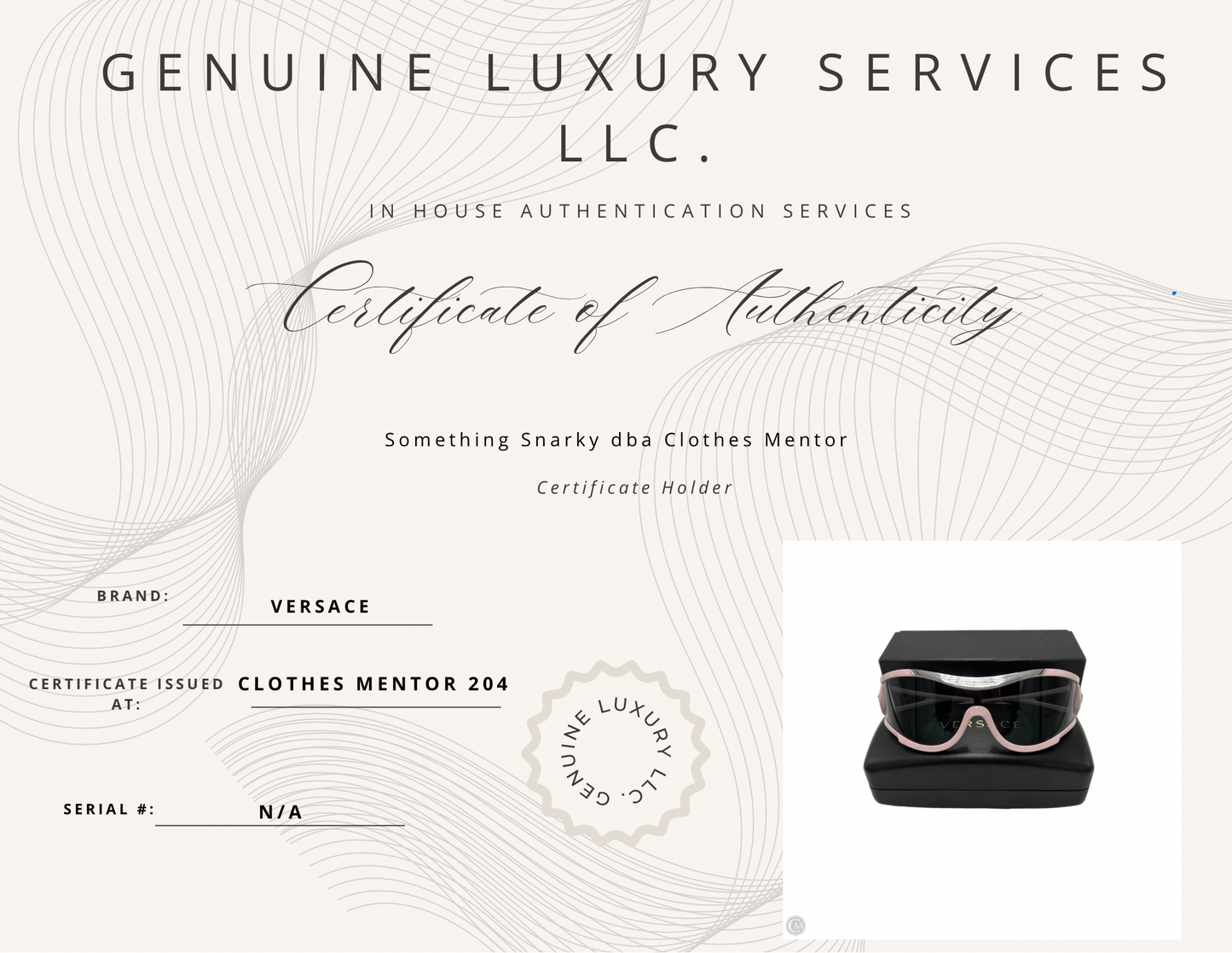 Sunglasses & Case Luxury Designer By Versace