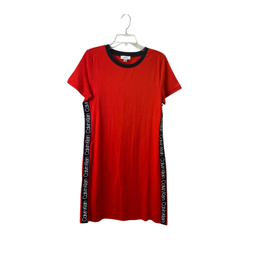 Dress Casual Short By Calvin Klein In Red, Size:M