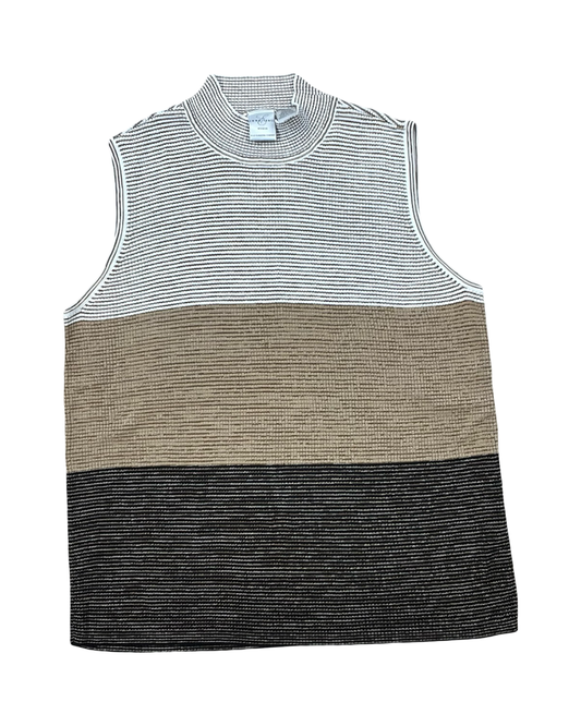 Top Sleeveless By Emma James In Brown & Tan, Size:L