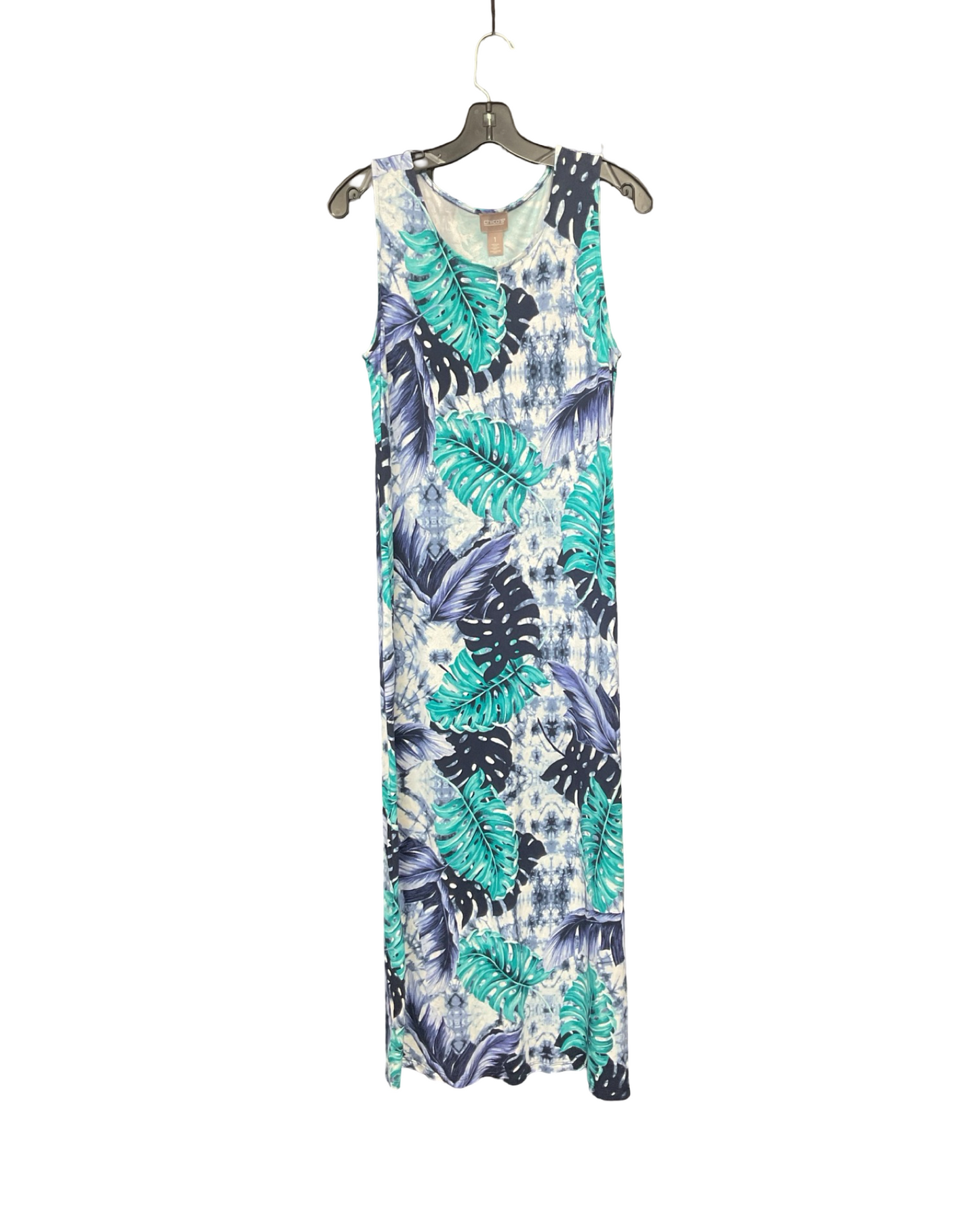 Dress Casual Maxi By Chicos In Blue & Green, Size:M
