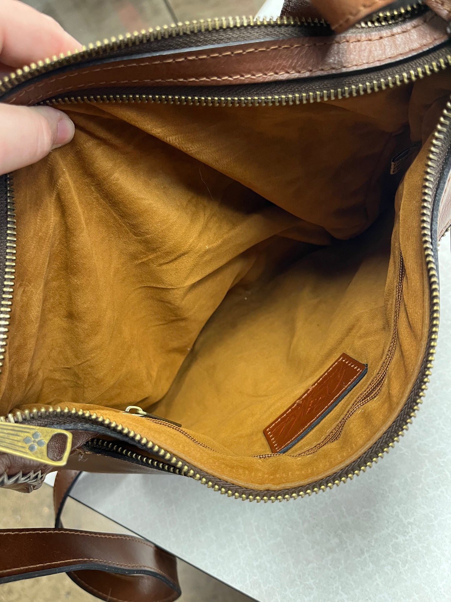 Crossbody Designer By Patricia Nash In Brown, Size:Large