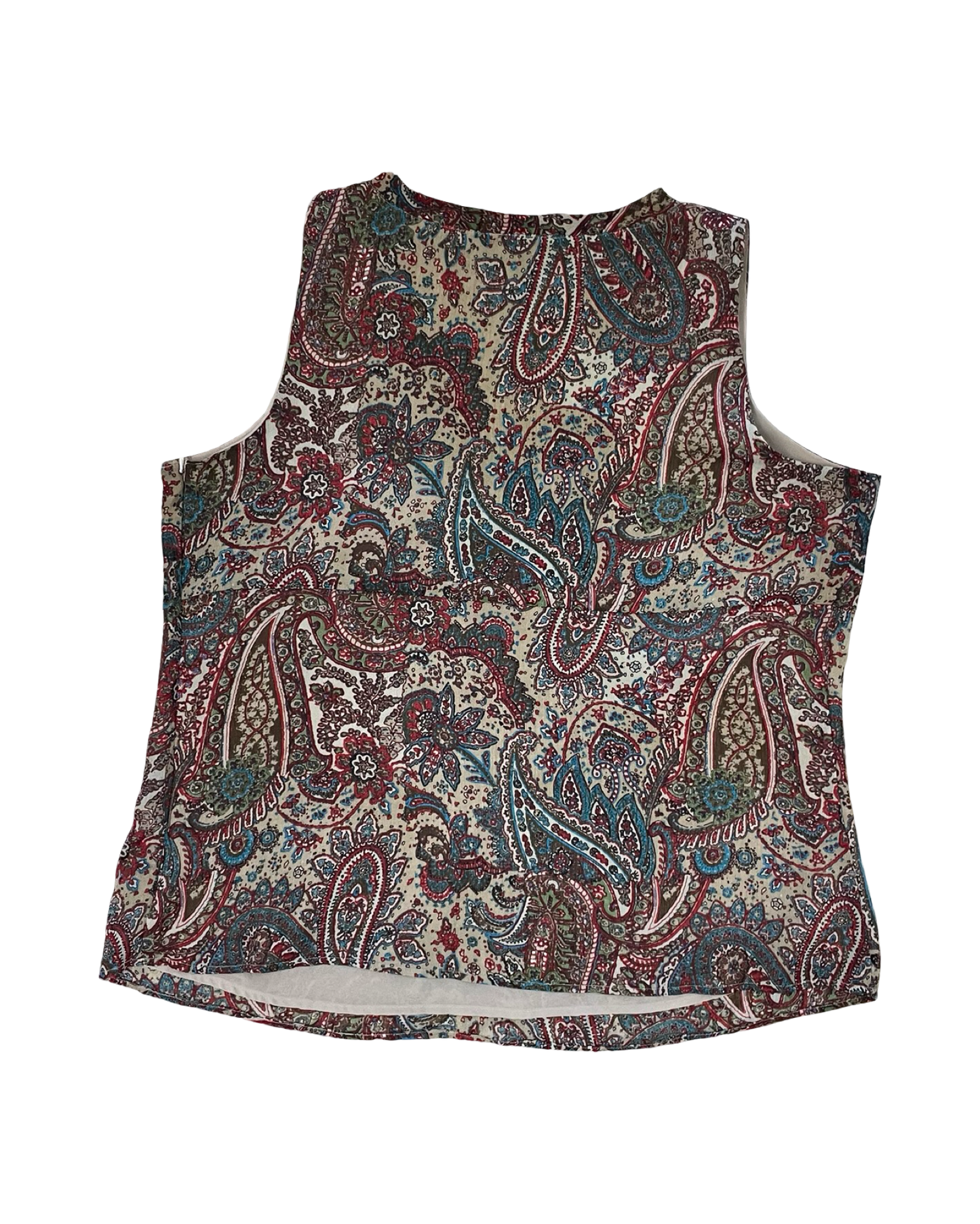 Top Sleeveless By Ana In Brown & Red, Size:1X