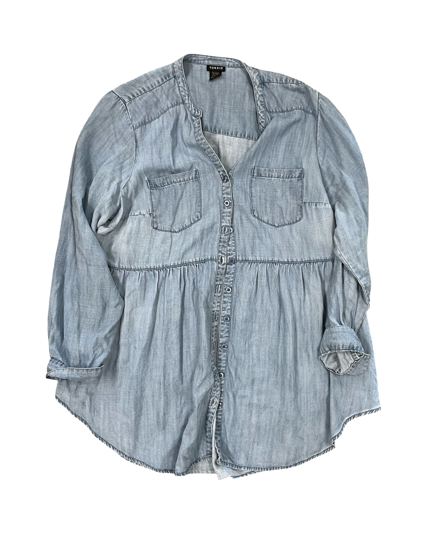 Blouse Ls By Torrid In Blue, Size:2X