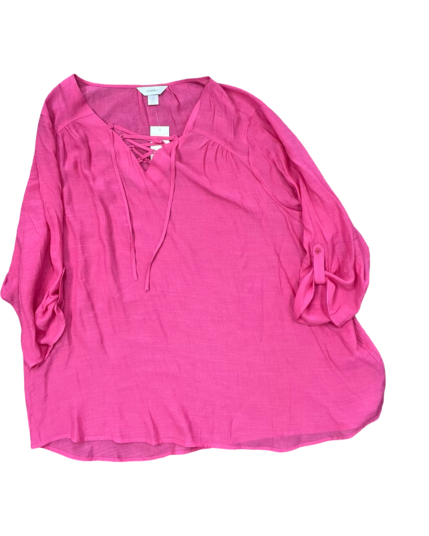 Top Ls By Cj Banks In Pink, Size:3X