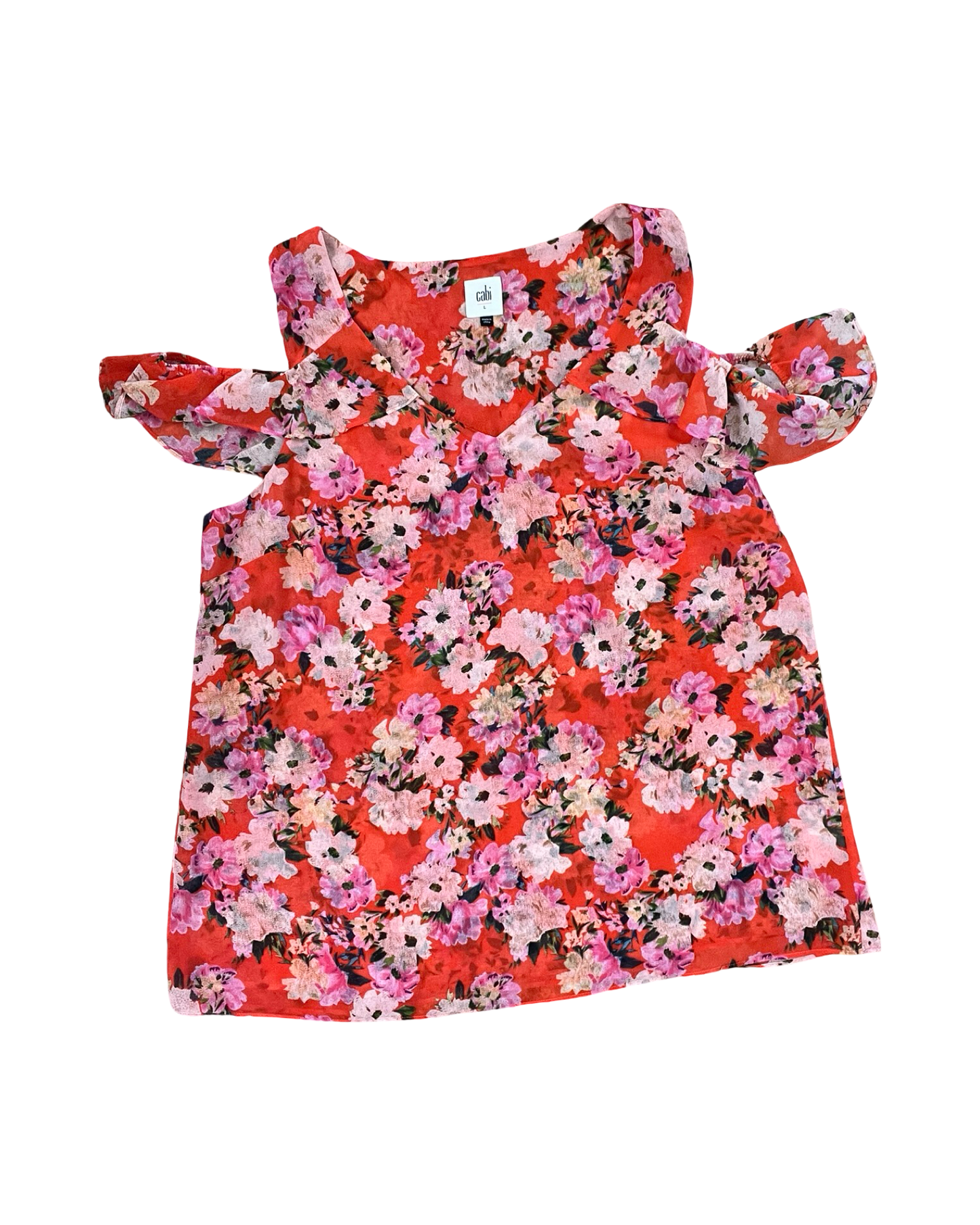 Top Sleeveless By Cabi In Floral Print, Size:L