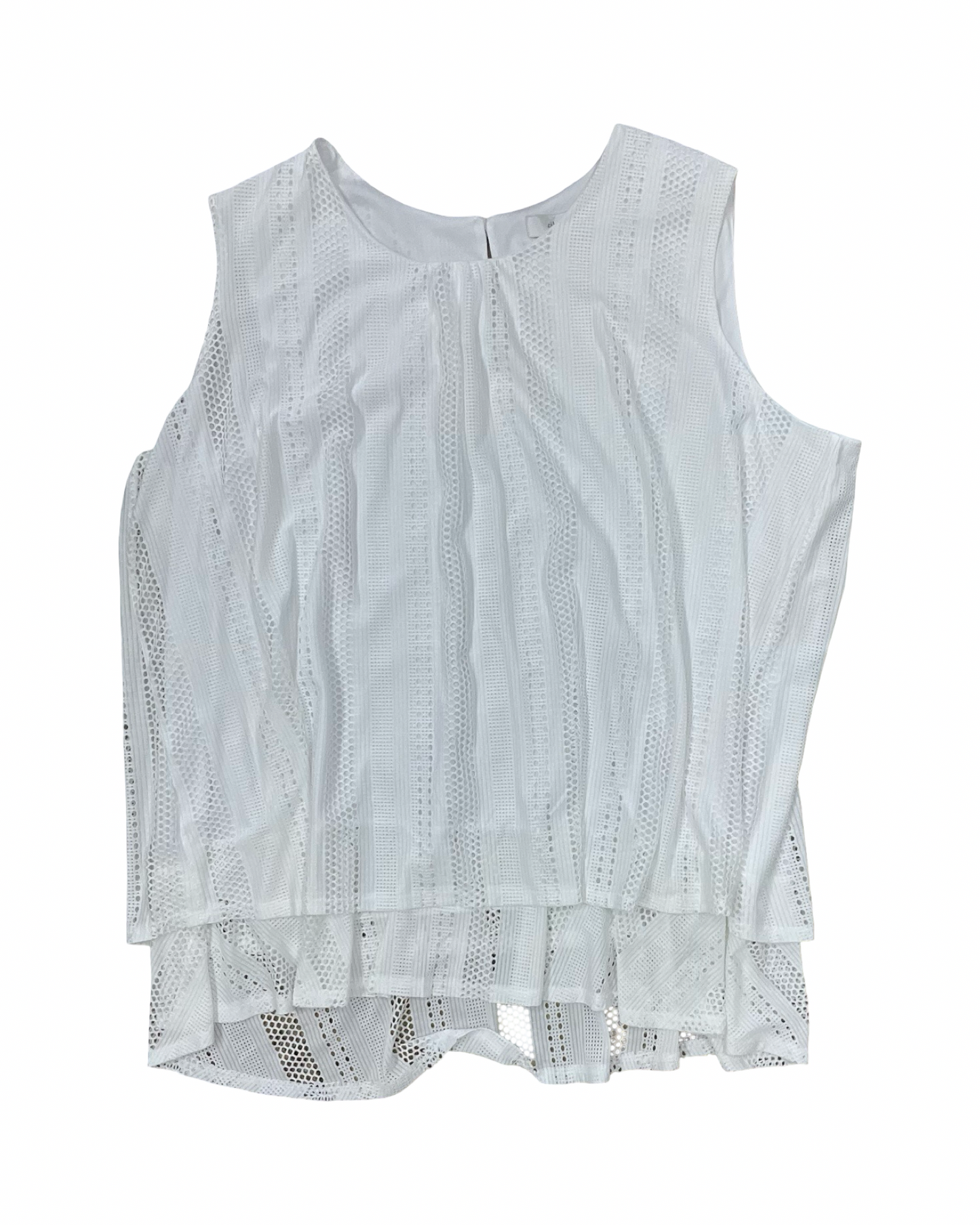 Top Sleeveless By Cj Banks In White, Size:3X