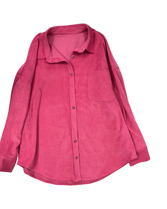 Jacket Shirt By Clothes Mentor In Coral, Size:2X
