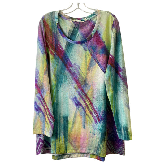 Top Ls By Soft Surroundings In Green & Purple, Size:1X