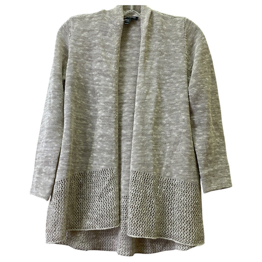 Sweater Cardigan By Eileen Fisher In Taupe, Size:Xsp