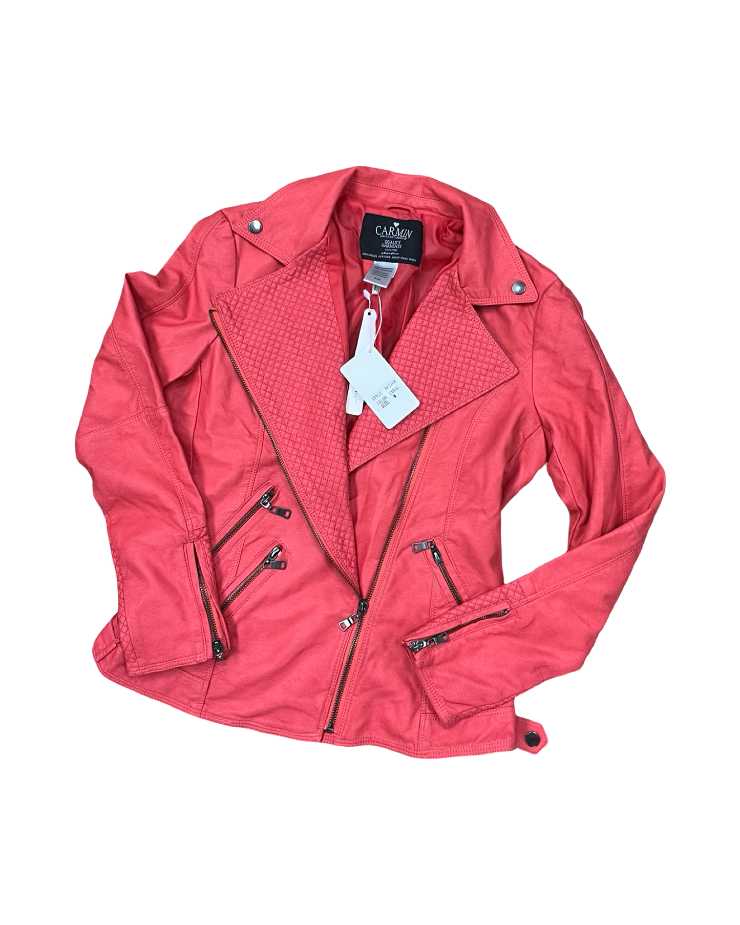 Jacket Moto By Clothes Mentor In Red, Size:M