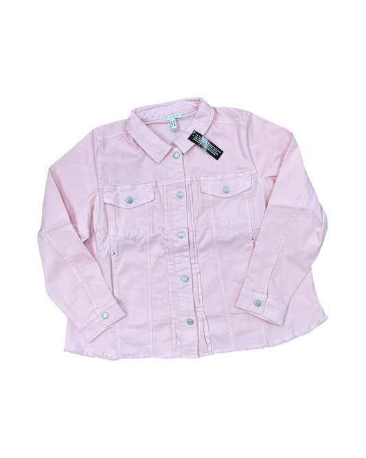 Jacket Denim By Clothes Mentor In Pink Denim, Size:2X