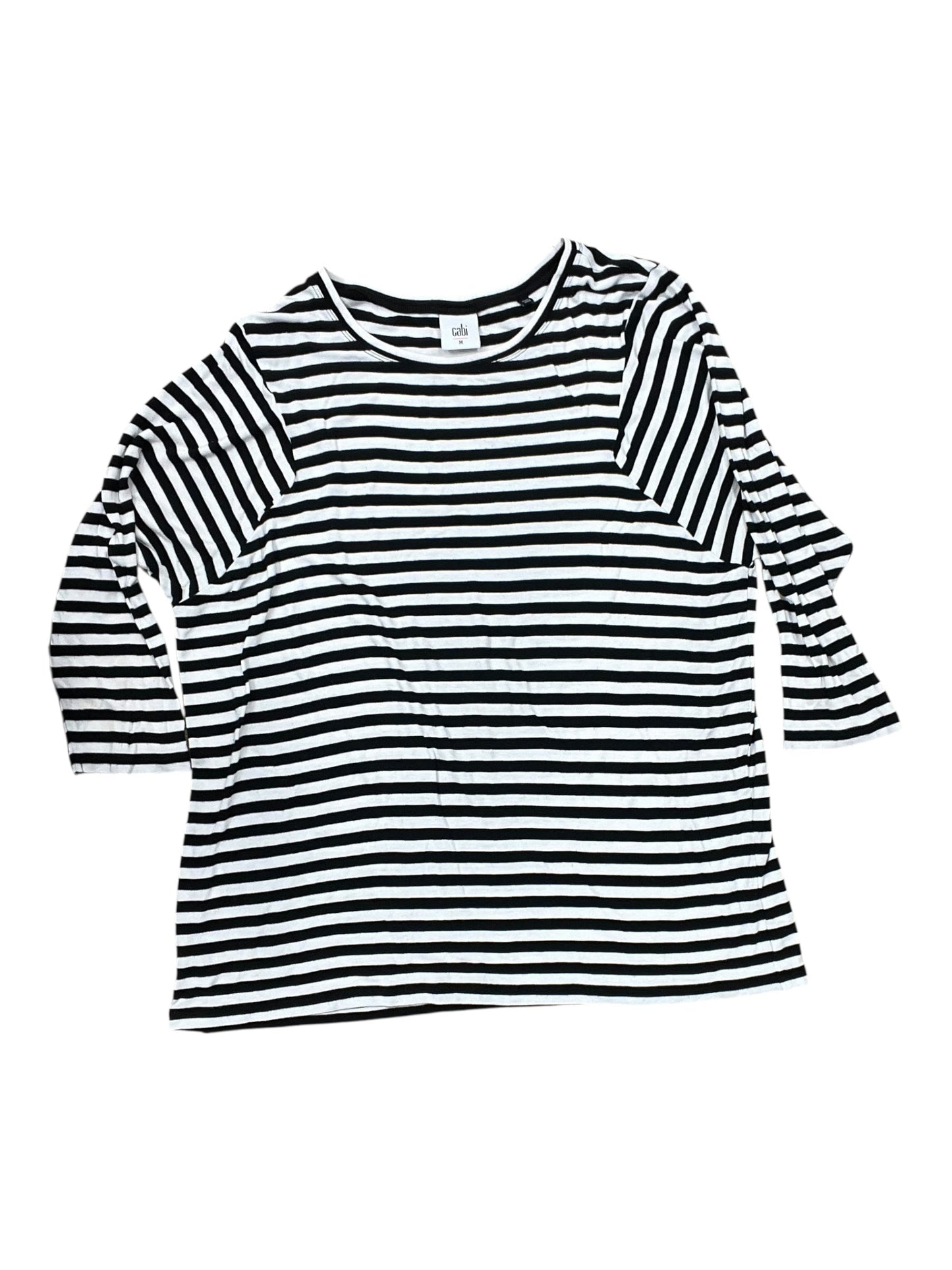 Top 3/4 Sleeve By Cabi In Black & White, Size:M