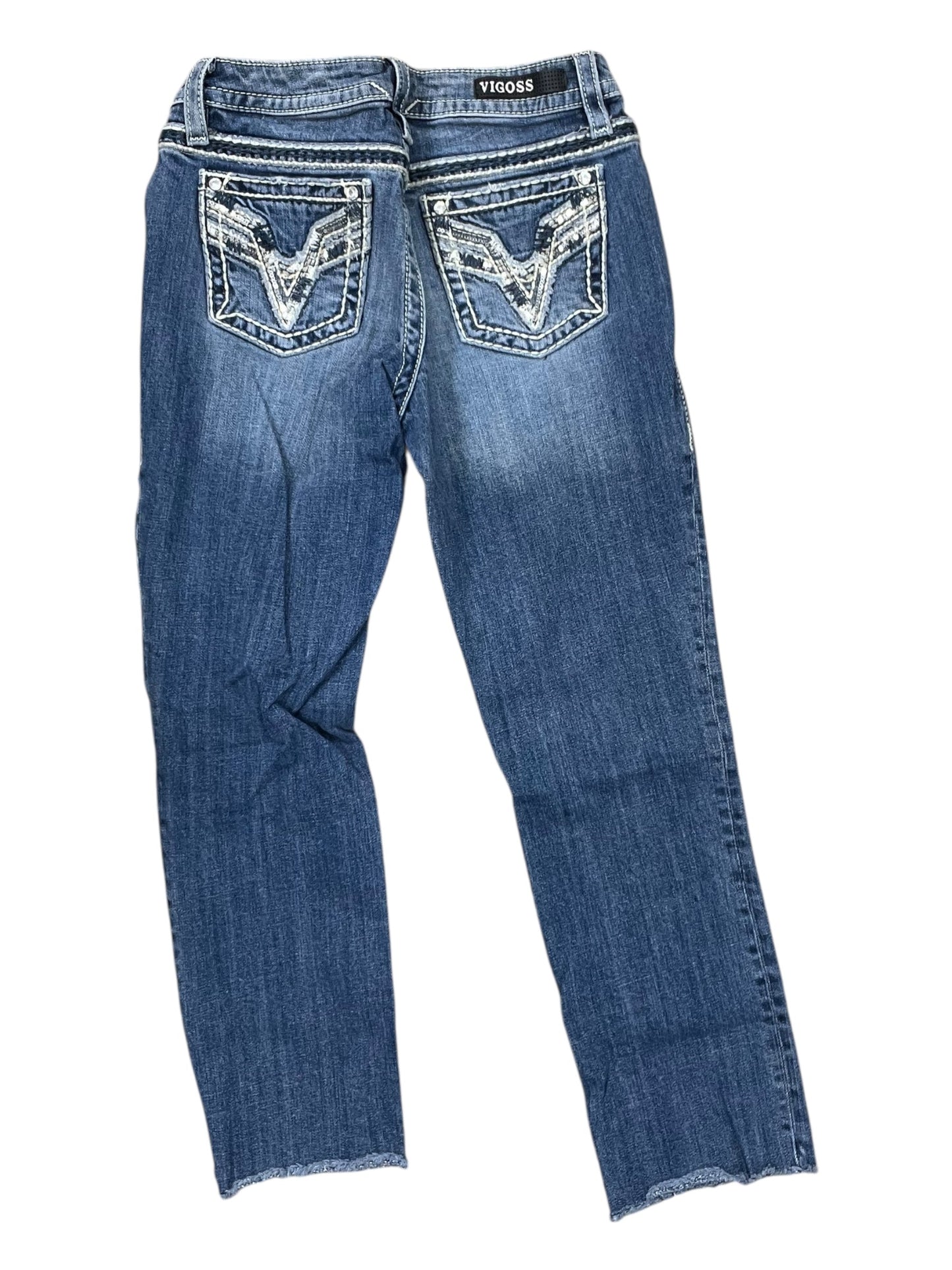 Jeans Cropped By Vigoss In Blue Denim, Size:4