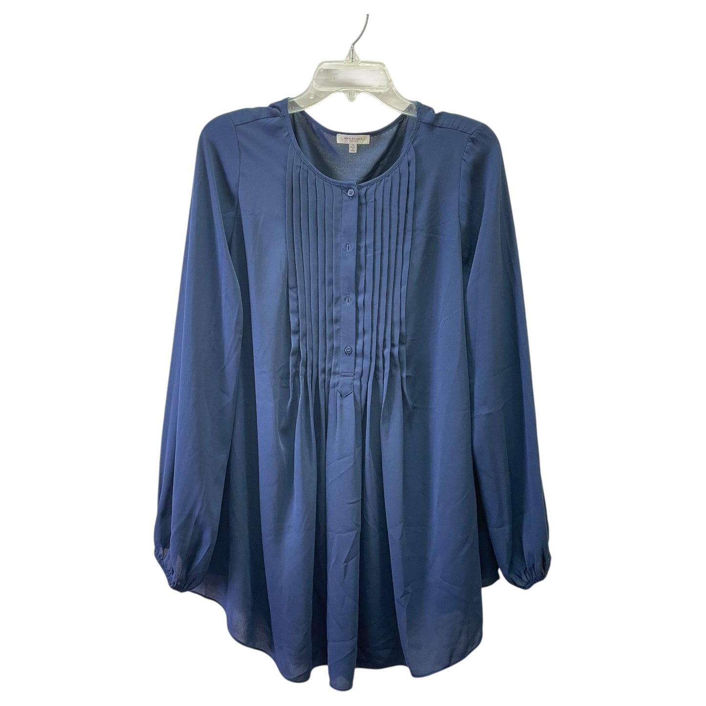 Top Ls By Max Studio In Blue, Size:1X