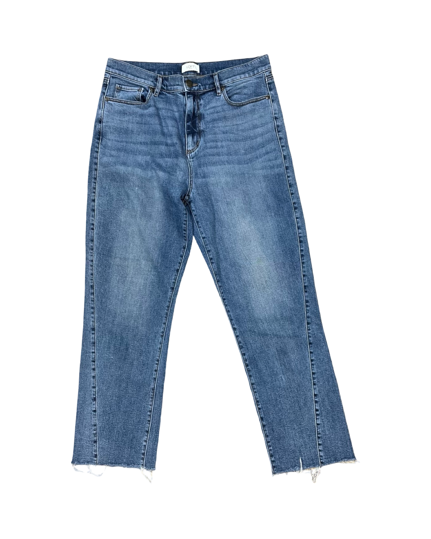 Jeans Straight By Loft In Blue Denim, Size:10