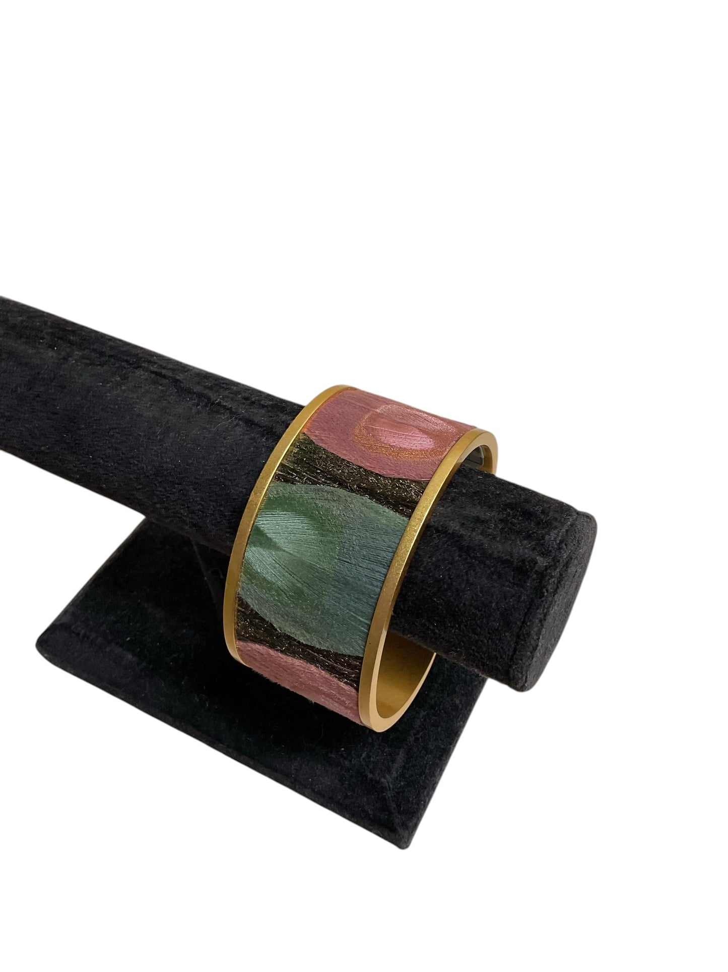 Bracelet Cuff By Cma In Green & Pink