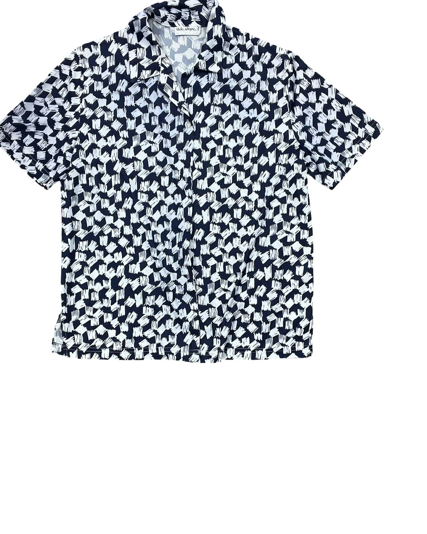 Blouse Ss By Clothes Mentor In Blue & White, Size:S