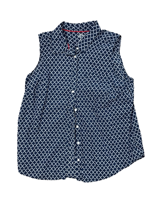 Blouse Sleeveless By St Johns Bay In Navy, Size:Xl