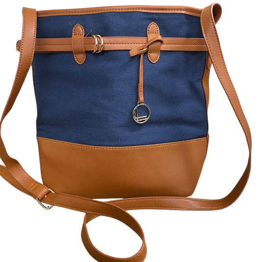 Handbag Leather By Clothes Mentor In Blue, Size:Medium