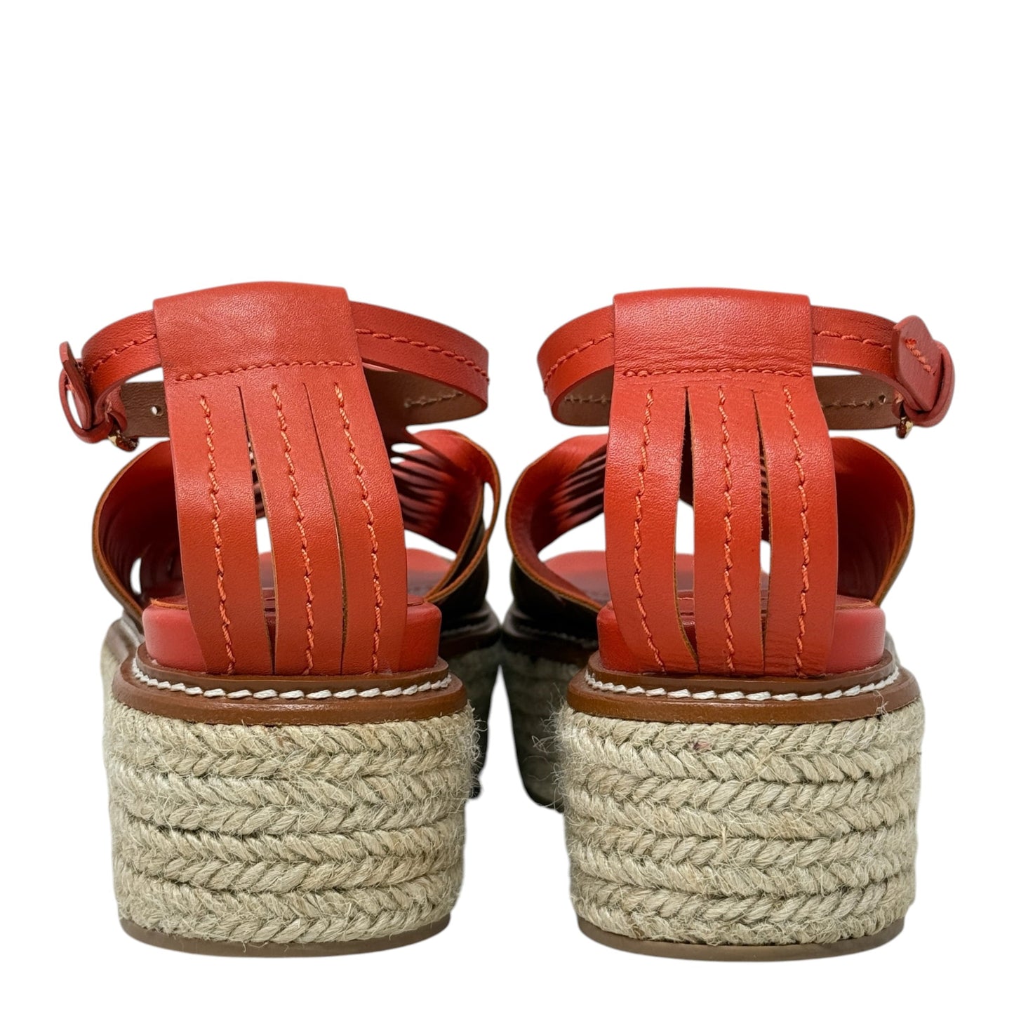 Valencia Twisted Contrast Flatforms By Ulla Johnson In Orange, Size: 8.5 (39)
