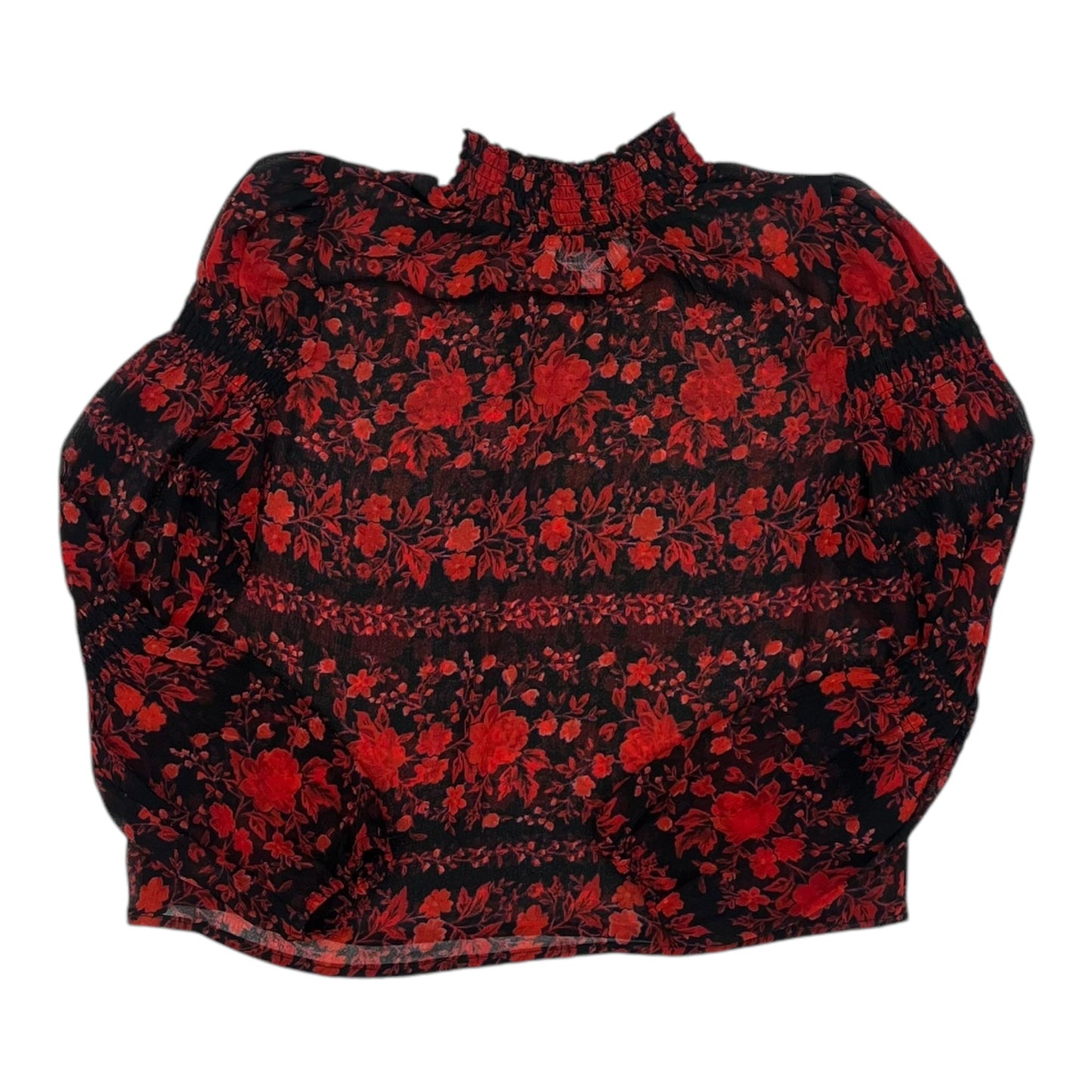 Blouse Ls By Bb Dakota In Black & Red, Size:L