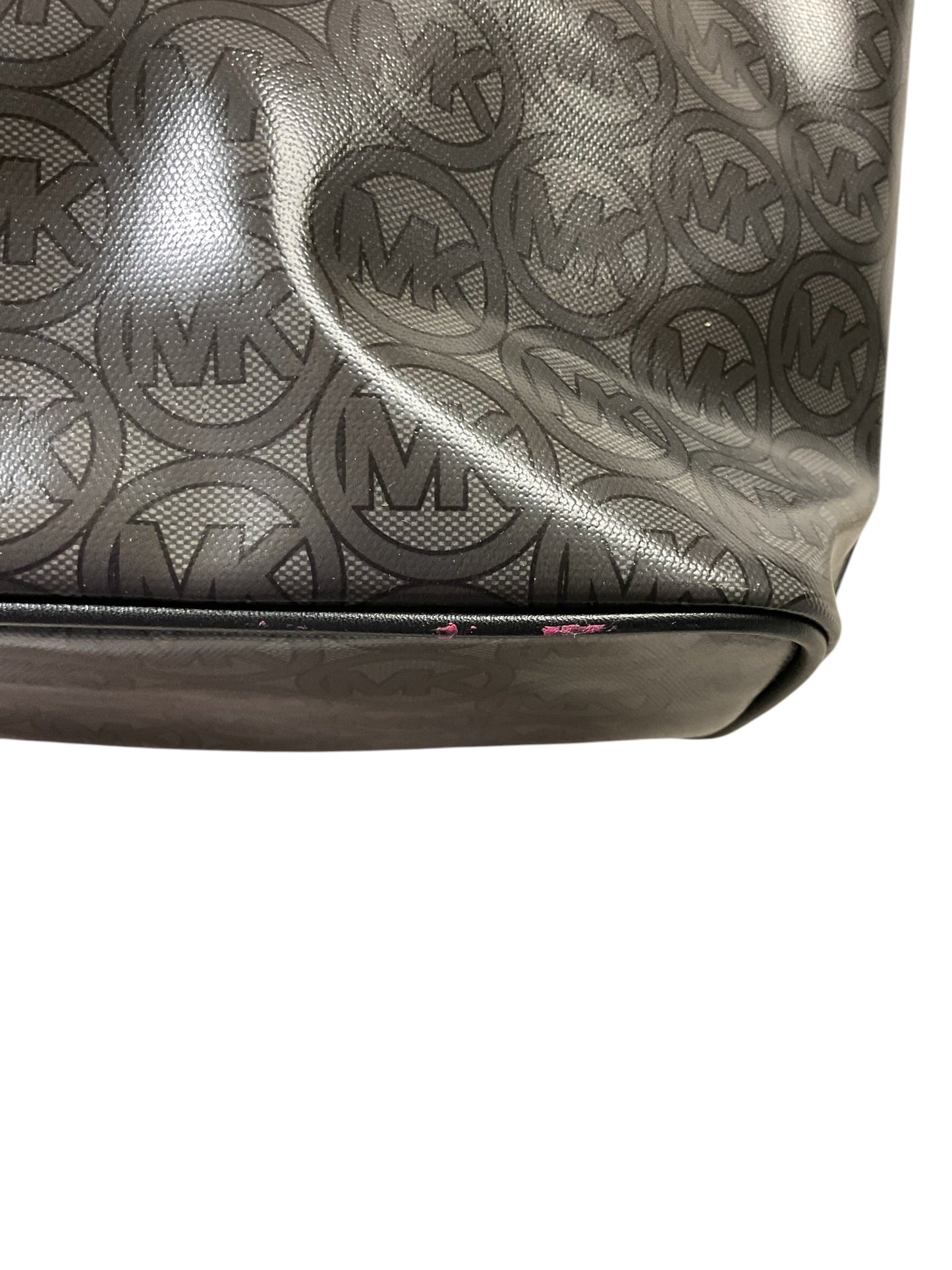 Handbag Designer By Michael Kors In Black & Grey, Size:Medium