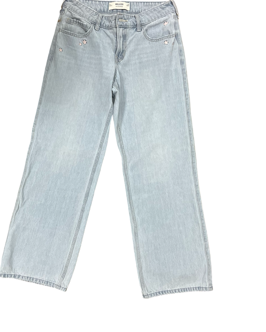 Jeans Wide Leg By Hollister In Blue Denim, Size:6