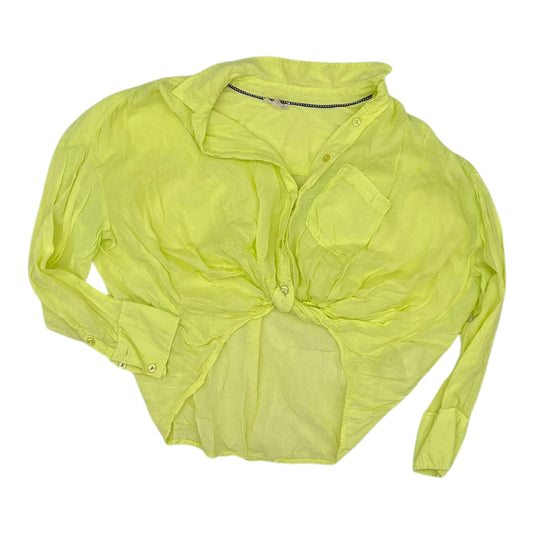 Blouse Ls By Pilcro In Yellow, Size:S