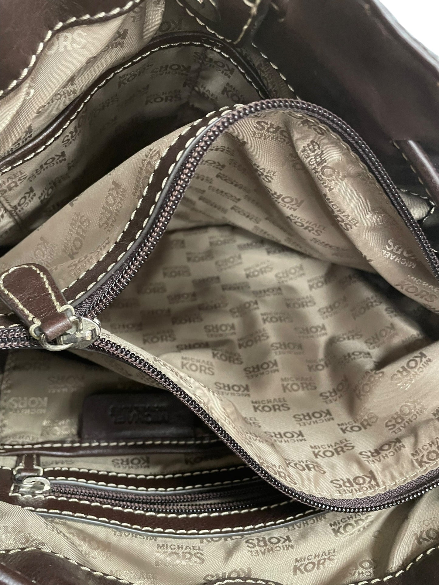 Handbag Designer By Michael Kors In Brown, Size:Medium