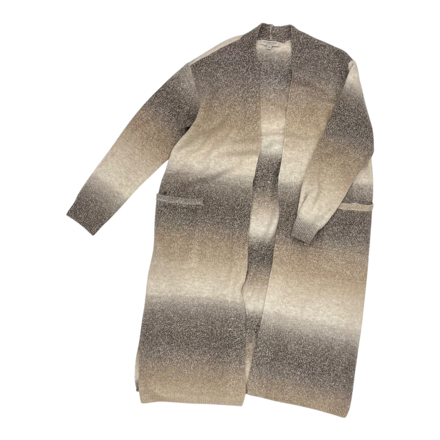 Cardigan By Liverpool In Cream & Tan, Size:M