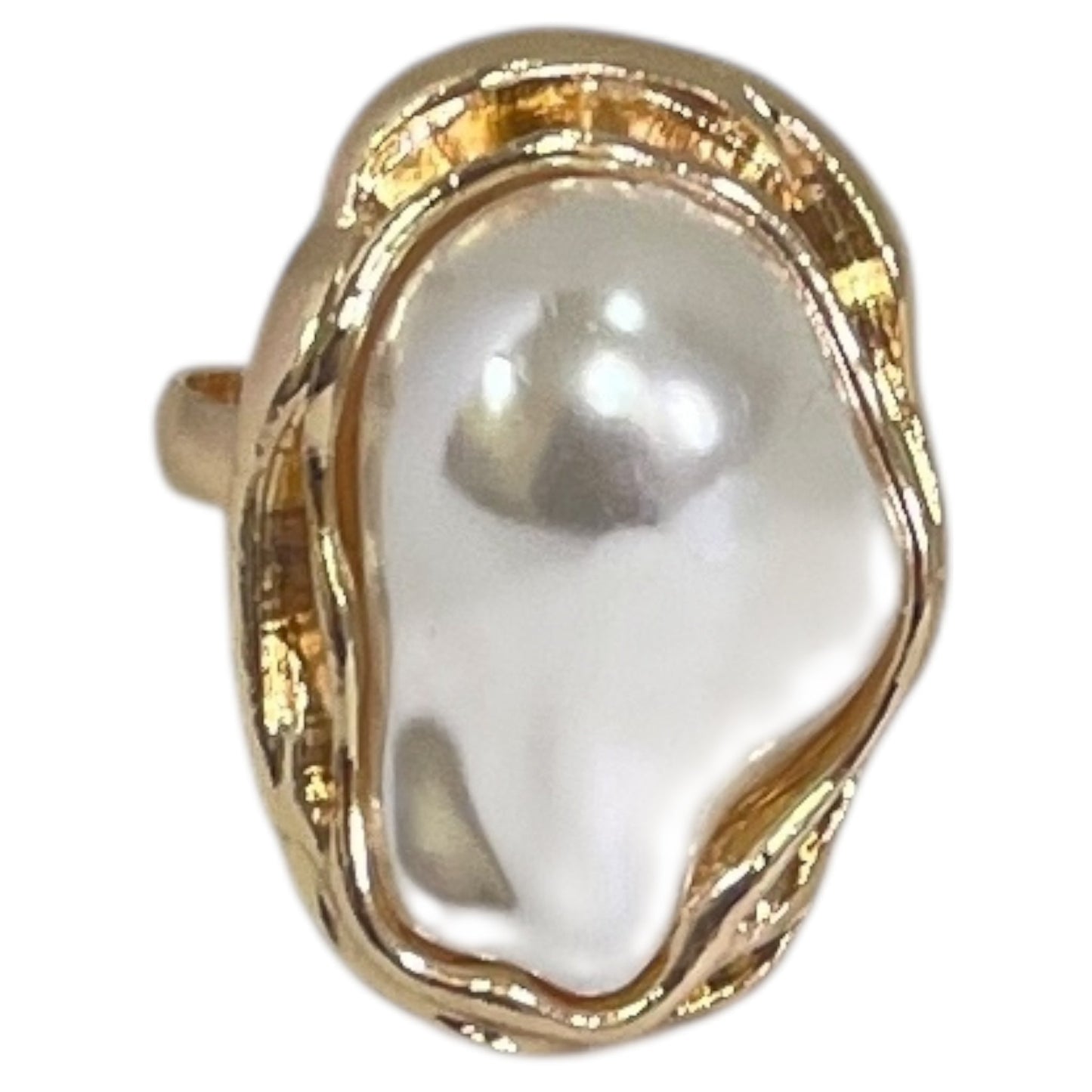 Ring Statement By Cme In Gold & White, Size:8